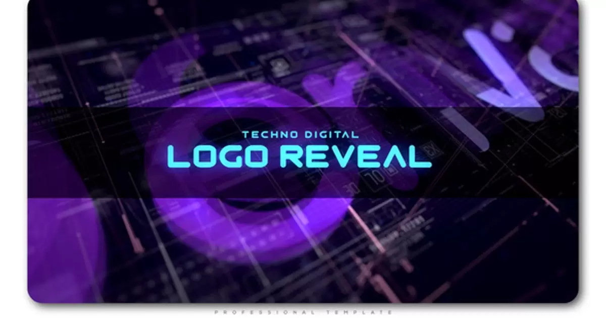 Techno数字徽标logo高科技揭示AE视频模版Techno Digital Logo Reveal