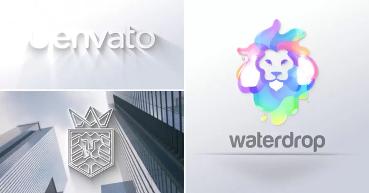 干净简单白色logo标志AE视频模版Clean Logo Sting
