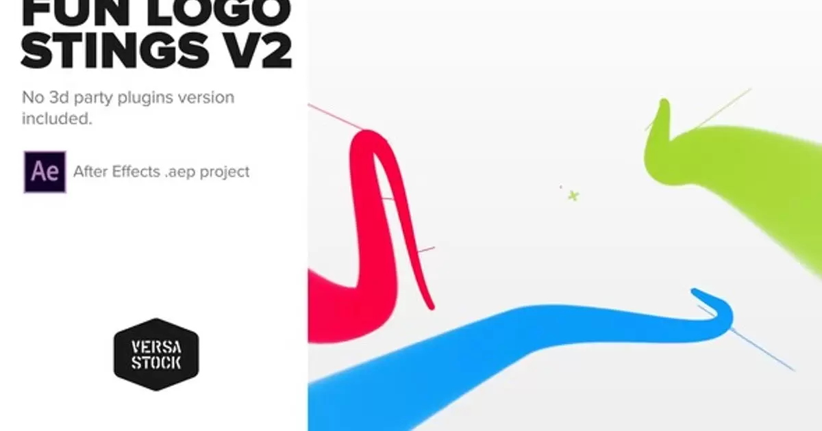 有趣的线条动画社交logo标志AE视频模版Fun Logo Stings with Social Logos