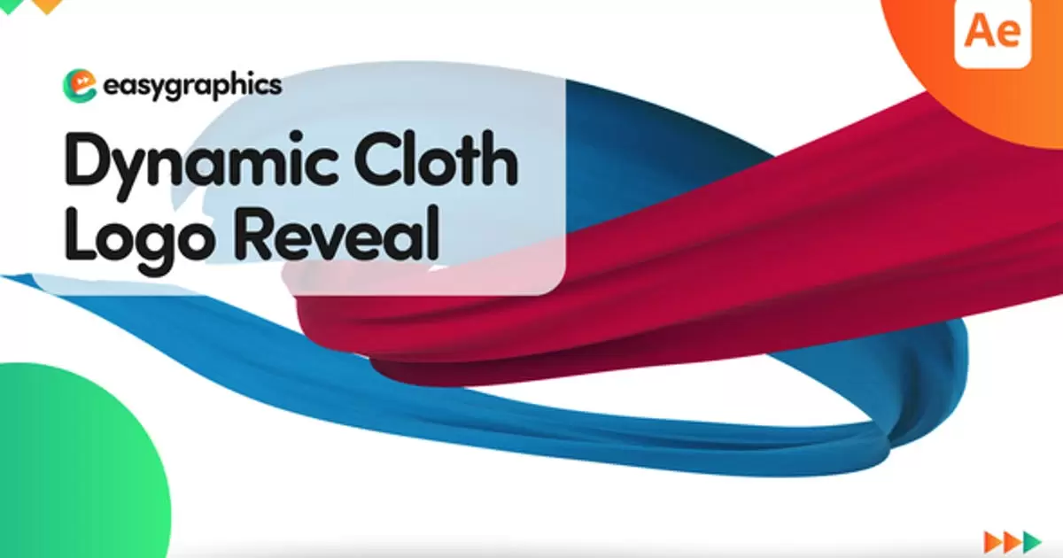 动态布料绸缎标志logo显露AE视频模版Dynamic Cloth Logo Reveal