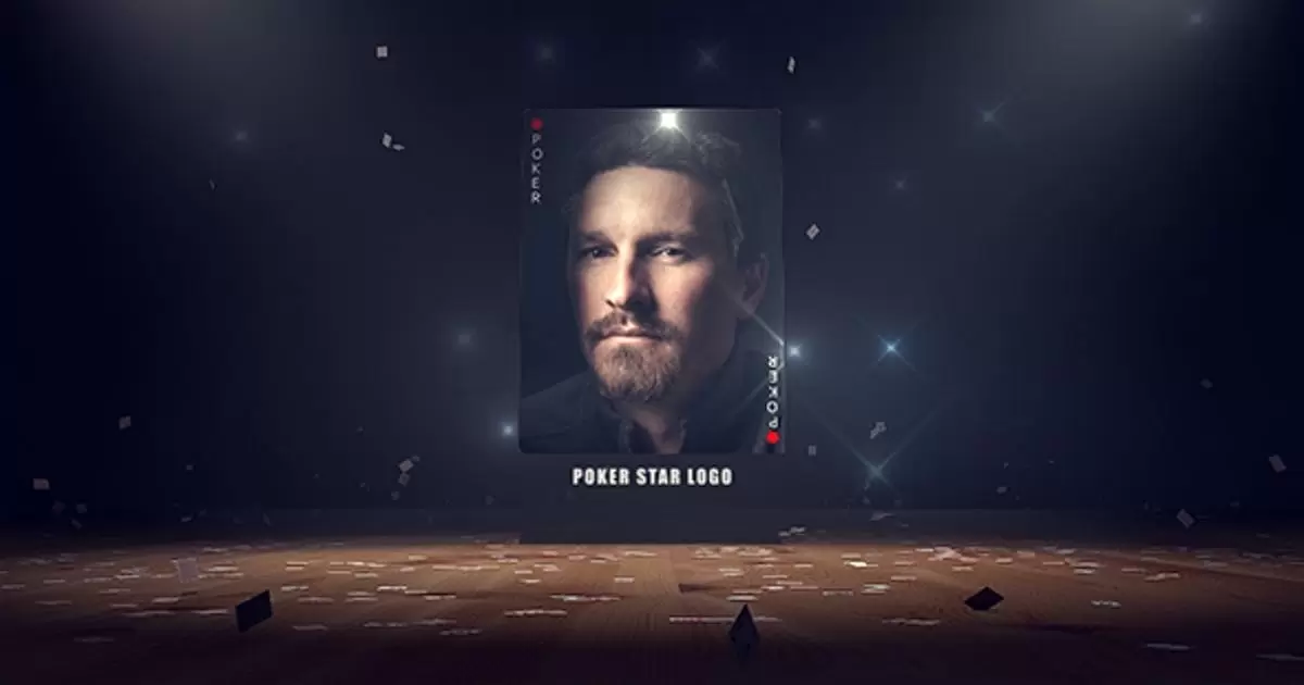 扑克明星脸部魔术师logo照片展示标志AE视频模版Poker Star Logo