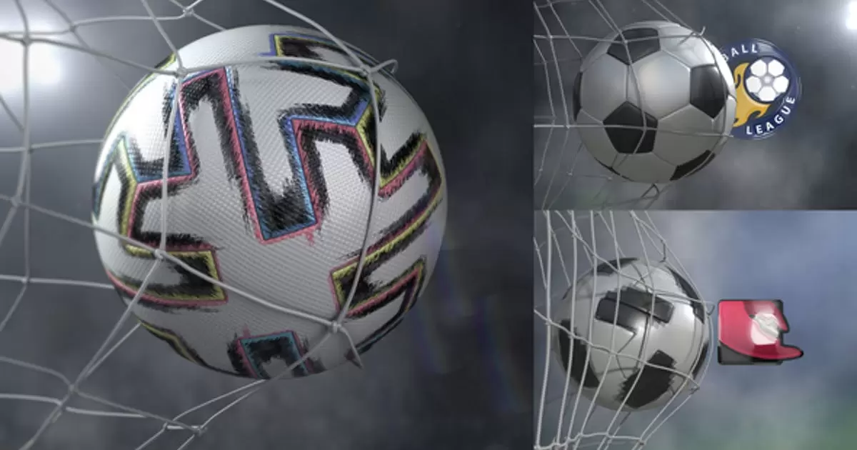 足球球门射门logo标志包AE视频模版Soccer Goal – Logo Pack