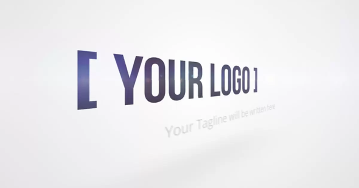 翻转三维浮现logo 标志AE视频模版Flipping Parts Logo