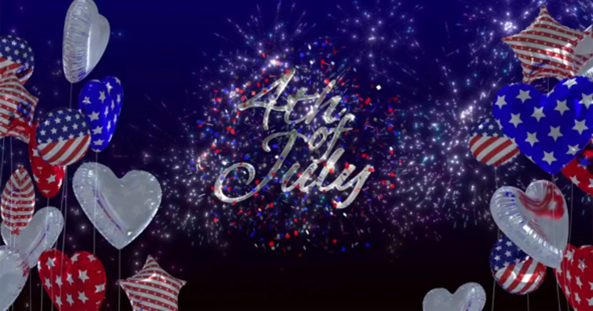 美国梦logo起球标志揭示AE模版Fourth of July Logo Reveal