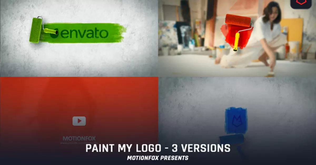 油漆刷出logo标志显露AE视频模版Paint Brush Logo Reveal