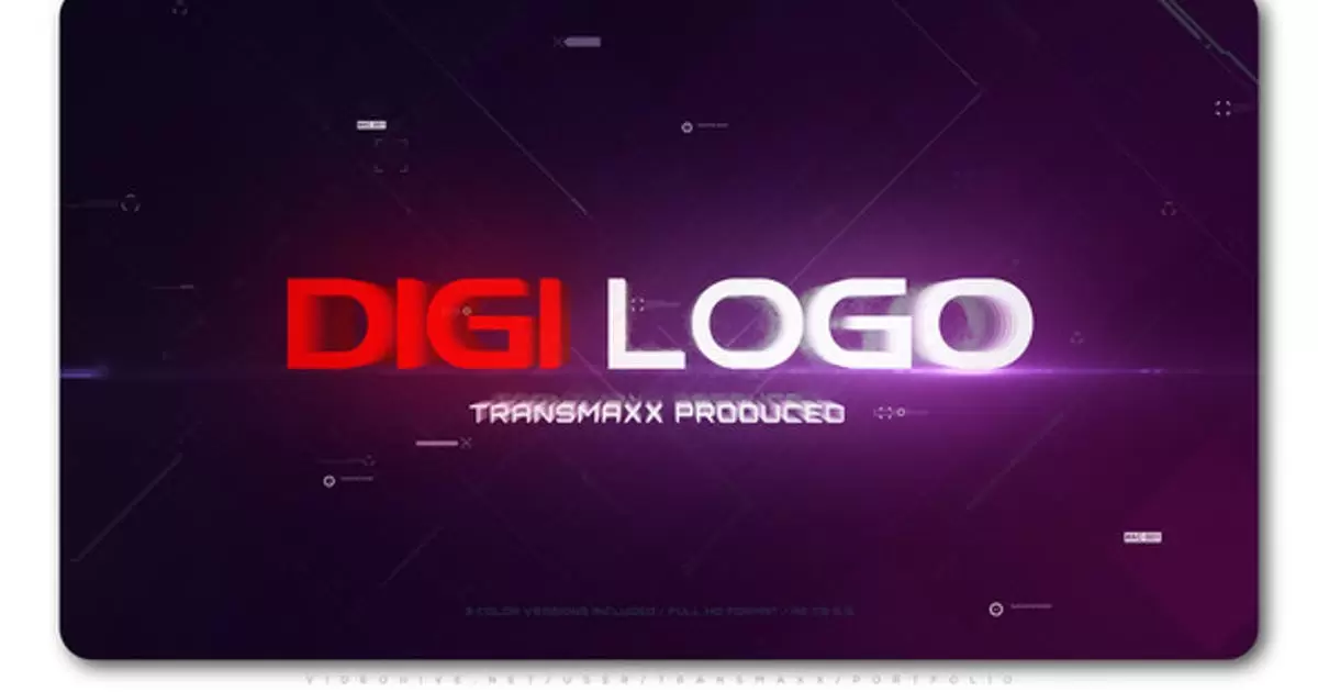 数字徽标显示AE视频模版Digital Logo Reveal