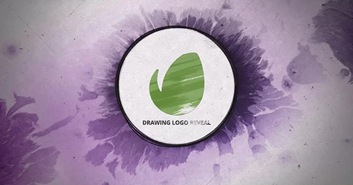 水墨中国风绘图标志显示AE视频模版Drawing Logo Reveal