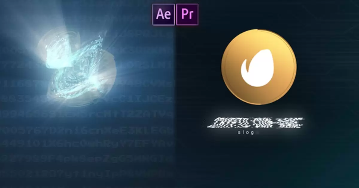 加密硬币nfc标志数字货币logo揭示AE视频模版Crypto Coin Logo Reveal
