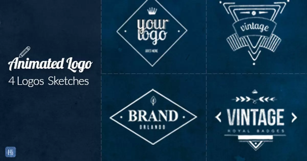 动画4组logo标志包AE视频模版Animated Logo Pack