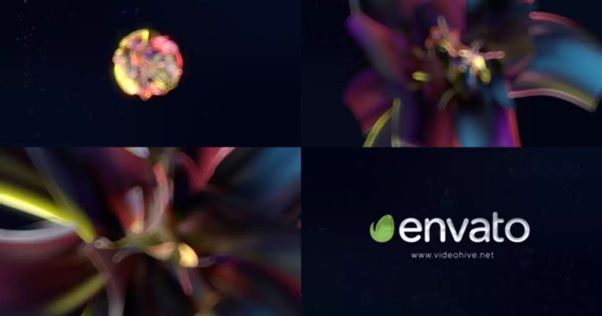 光影丝带散景logo标志显露AE视频模版Ribbon Bokeh Logo Reveal