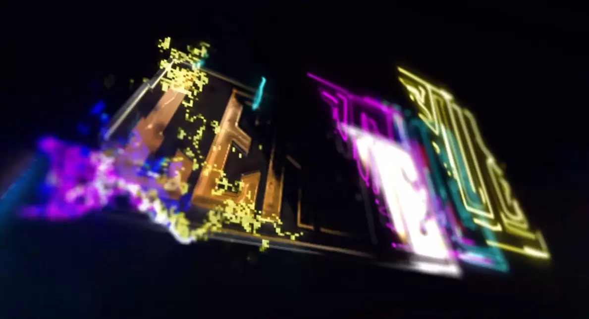网络霓虹灯发光logo标志揭示AE视频模版Cyber Neon Logo Reveal
