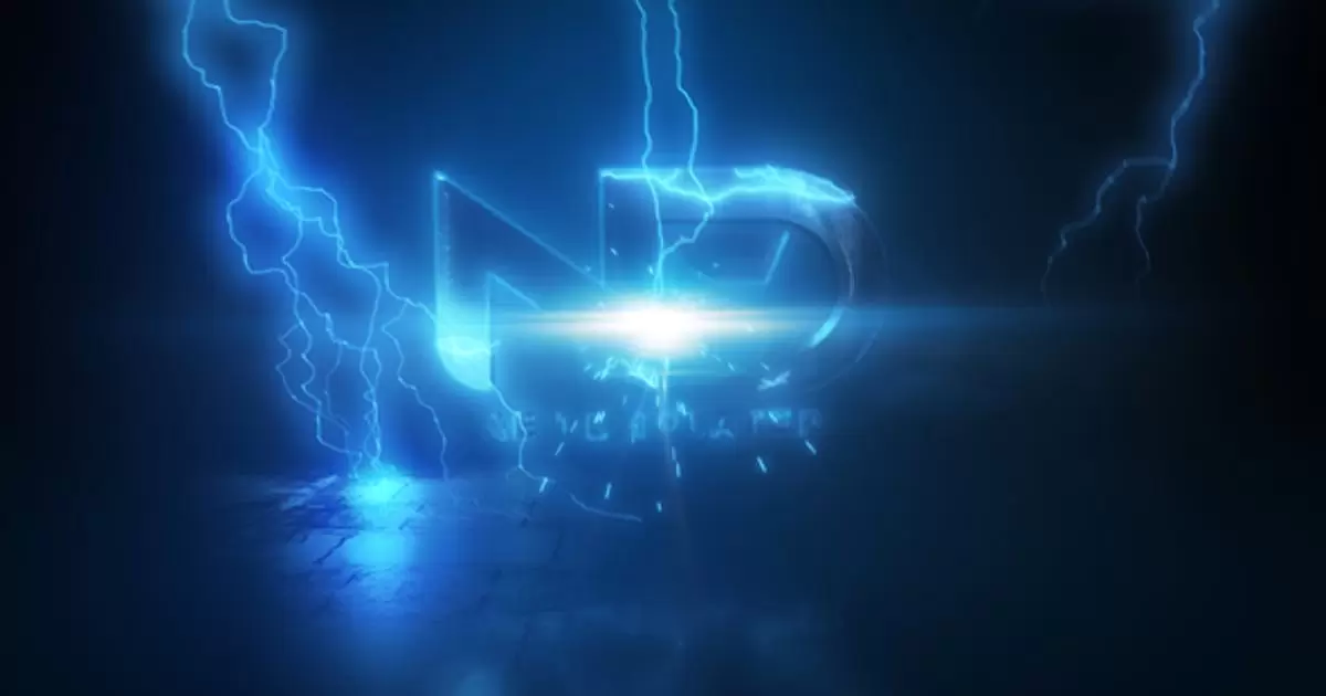 闪电雷击标志AE视频模版Flash Lightning Logo