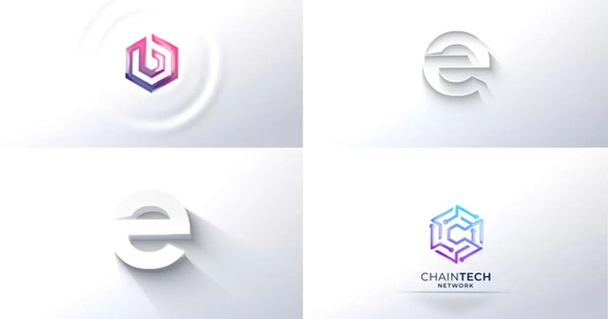 简单白色动画标志AE视频模版Simple Logo