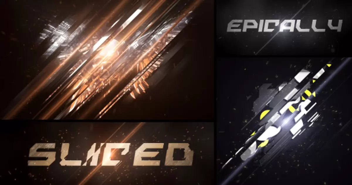 史诗切片logo标志AE视频模版Epic Sliced Logo