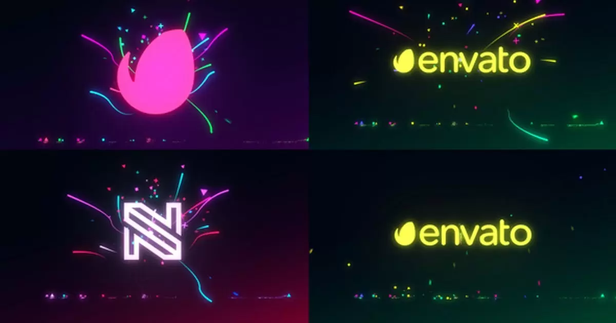 最小粒子光标志AE模版Minimal Particle Light Logo