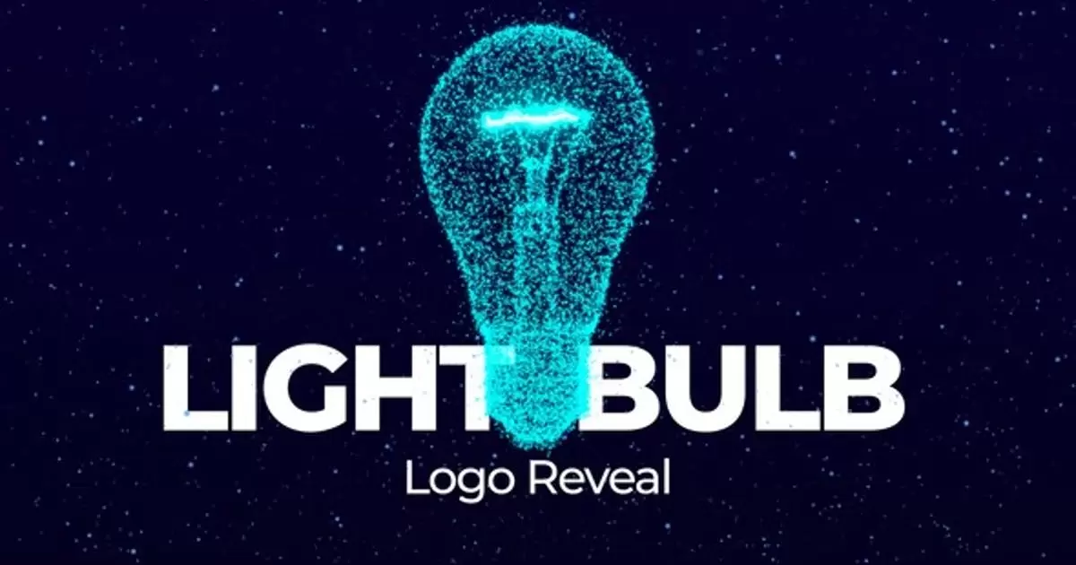 灯泡创意logo标志揭示AE视频模版Light Bulb Idea Logo Reveal