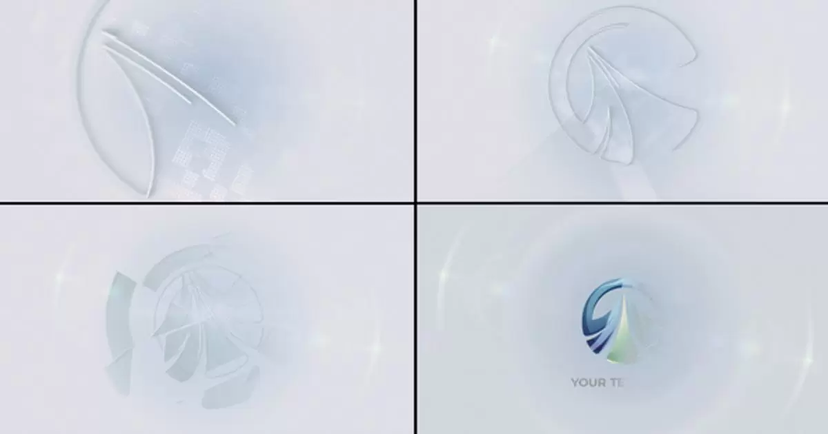 企业玻璃破碎logo标志AE视频模版Corporate Glass Shatter Logo