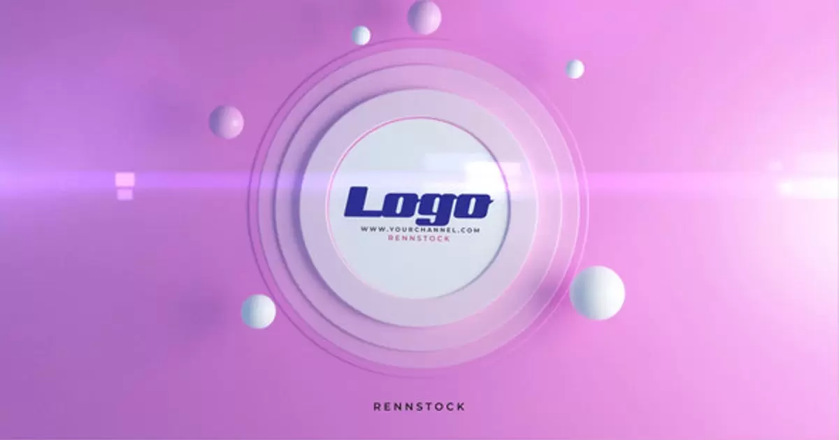 3d圆形简单logo标志AE视频模版3d Circle Logo