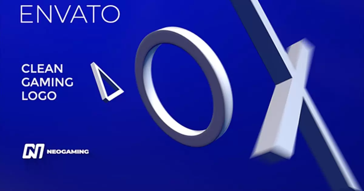 简单三维字母游戏logo标志AE视频模版Clean Gaming Logo