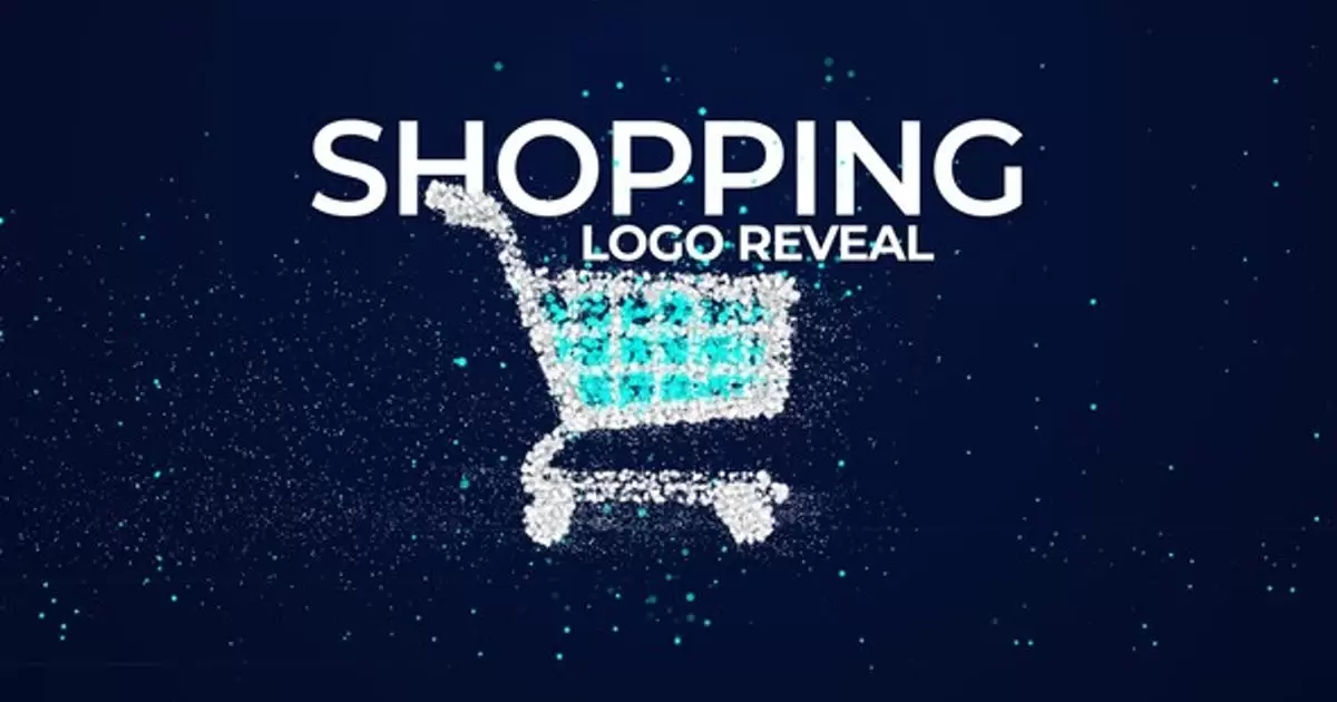网购电商Logo揭秘AE视频模版Online Shopping E-Commerce Logo Reveal