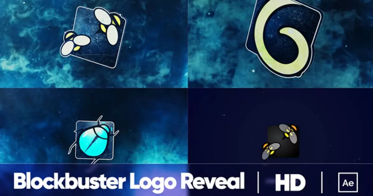 电影大片标志揭示AE视频模版Blockbuster Logo Reveal