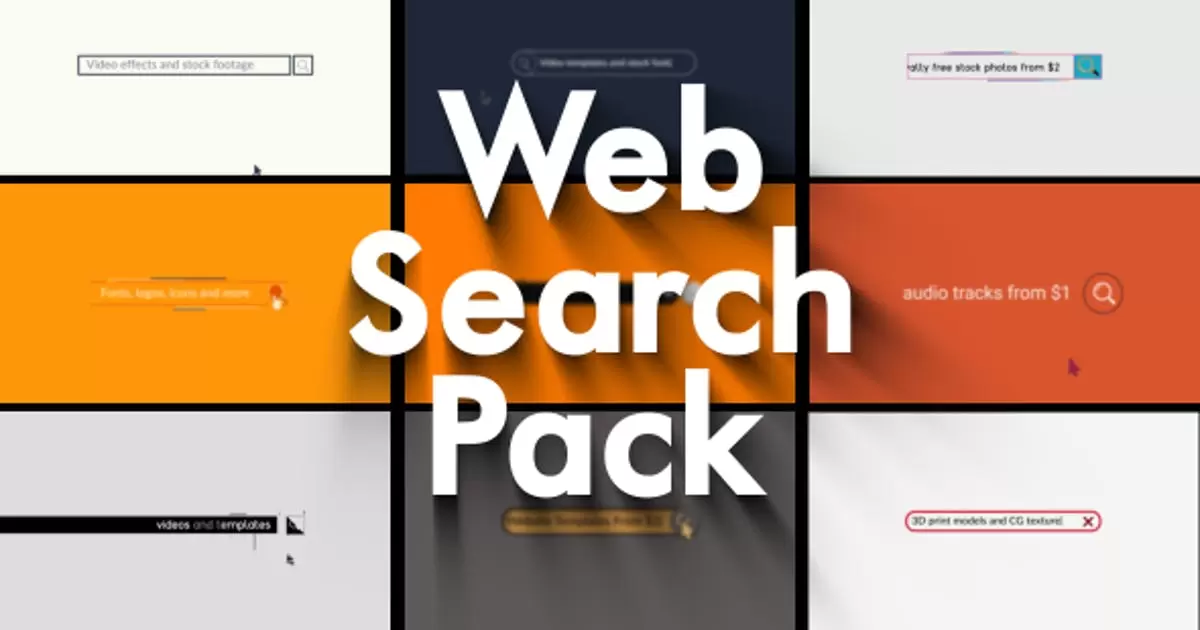 网络搜索logo标志合集AE视频模版Web Search Logo Pack
