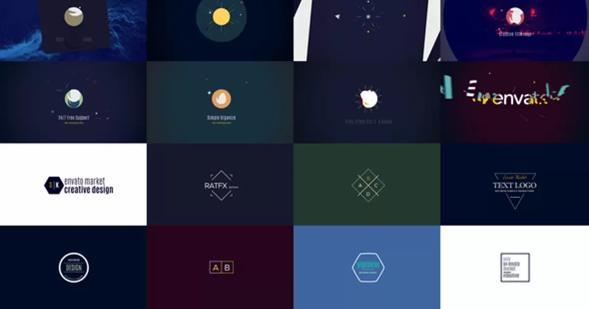 现代图形动画标志logo合集AE视频模版Modern Logo Pack
