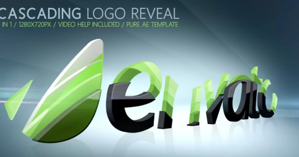 多层叠logoLOGO标志显示AE视频模版Cascading Logo Reveal