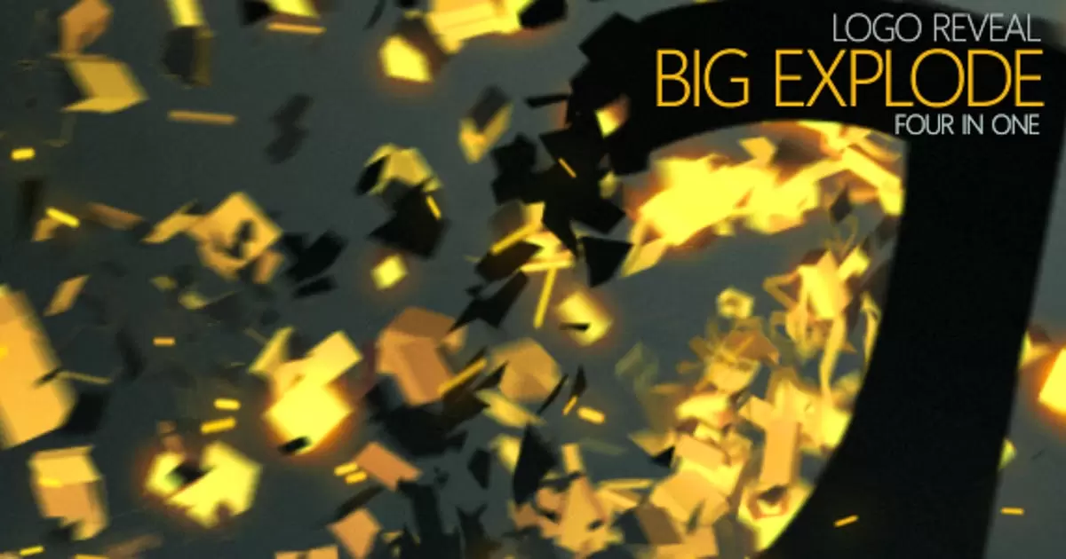 LOGO标志揭示-大爆炸粒子logo破碎AE视频模版Logo Reveal – Big Explode