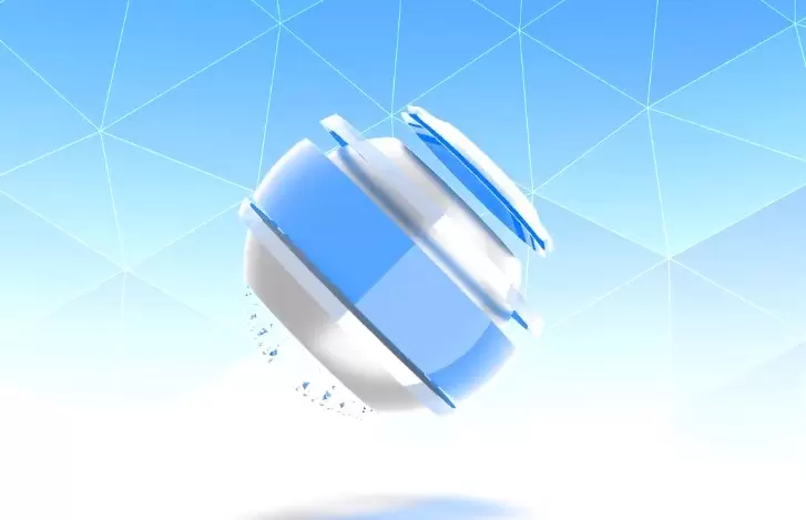 蓝色科技企业logo标志AE视频模版Corporate Logo