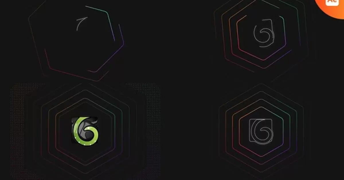 六角现代标志显露AE视频模版Hexagon Modern Logo Reveal