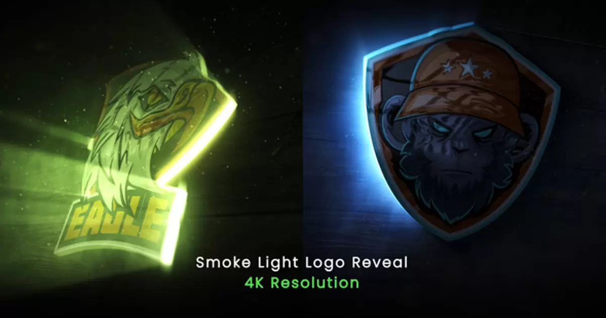 烟雾灯标志显露AE视频模版Smoke Light Logo Reveal