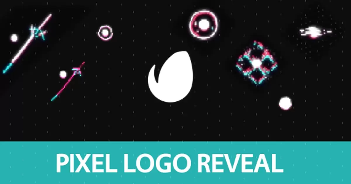 像素动画logo标志AE视频模版Pixel Logo