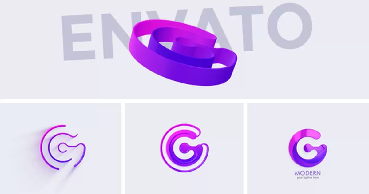 3D现代和迷你logo标志AE视频模版3D Modern & Minimal Logo