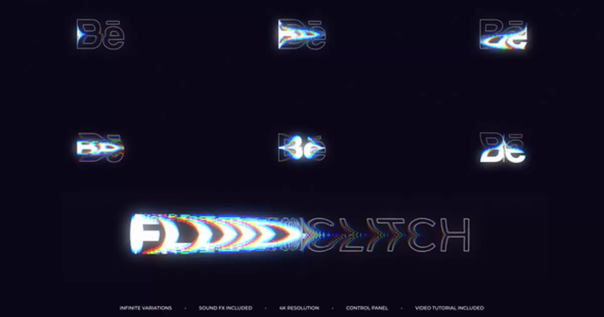 流体故障干扰logo显示AE视频模版Fluid Glitch Reveal