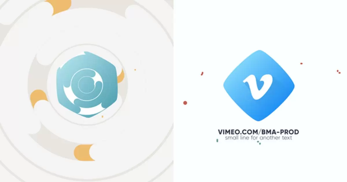平面设计logo标志介绍AE视频模版Flat Logo Intro