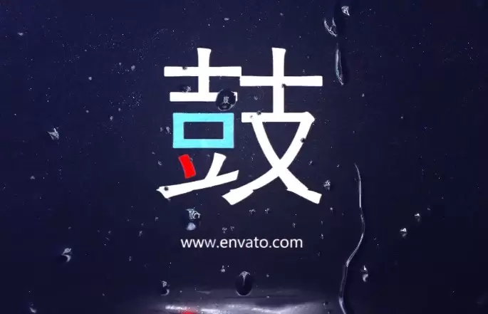彩色信号干扰logo信号干扰标志揭示AE视频模版Multicolored Glitch Logo Reveal