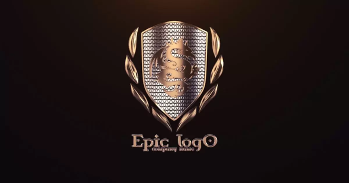 史诗3d金属logo标志AE视频模版Epic Logo