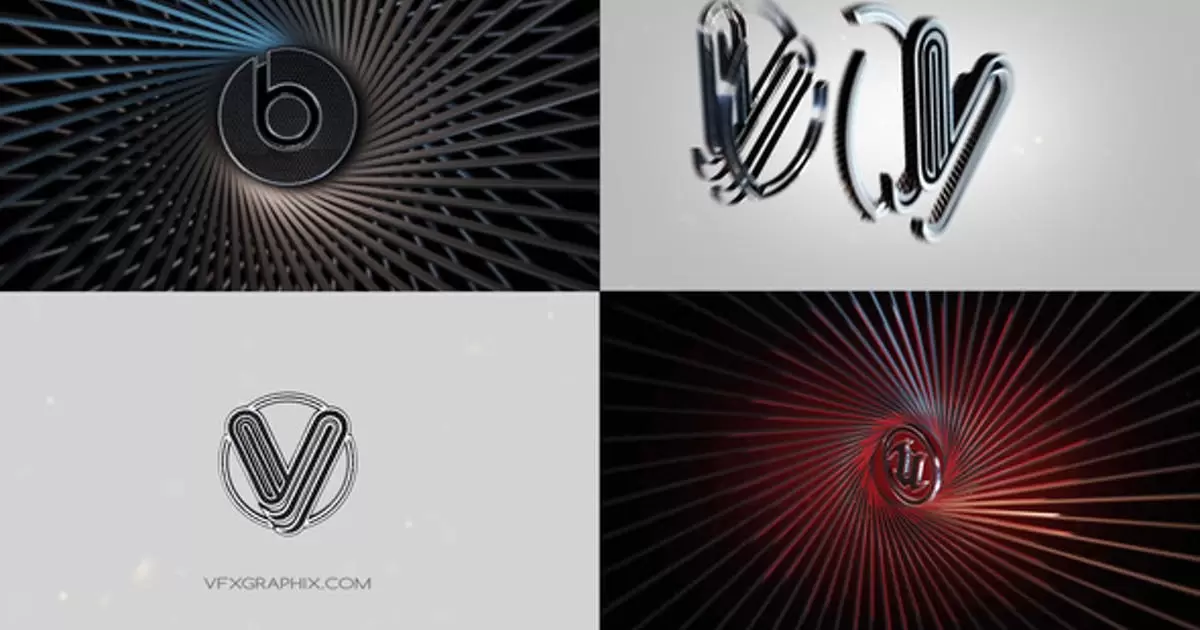 简单变换线条logo标志AE视频模版Simple Transform logo