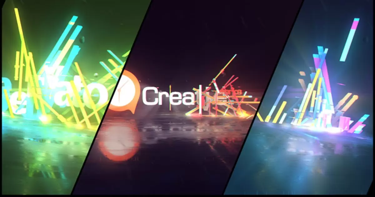 抽象线条光剑插入地面Dubstep标志AE视频模版Abstract Lines Dubstep Logo
