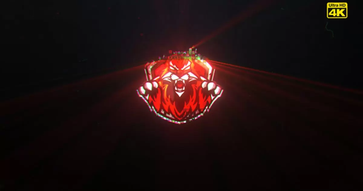 毛刺激光干扰动画logo标志02AE视频模版Glitch Logo 02