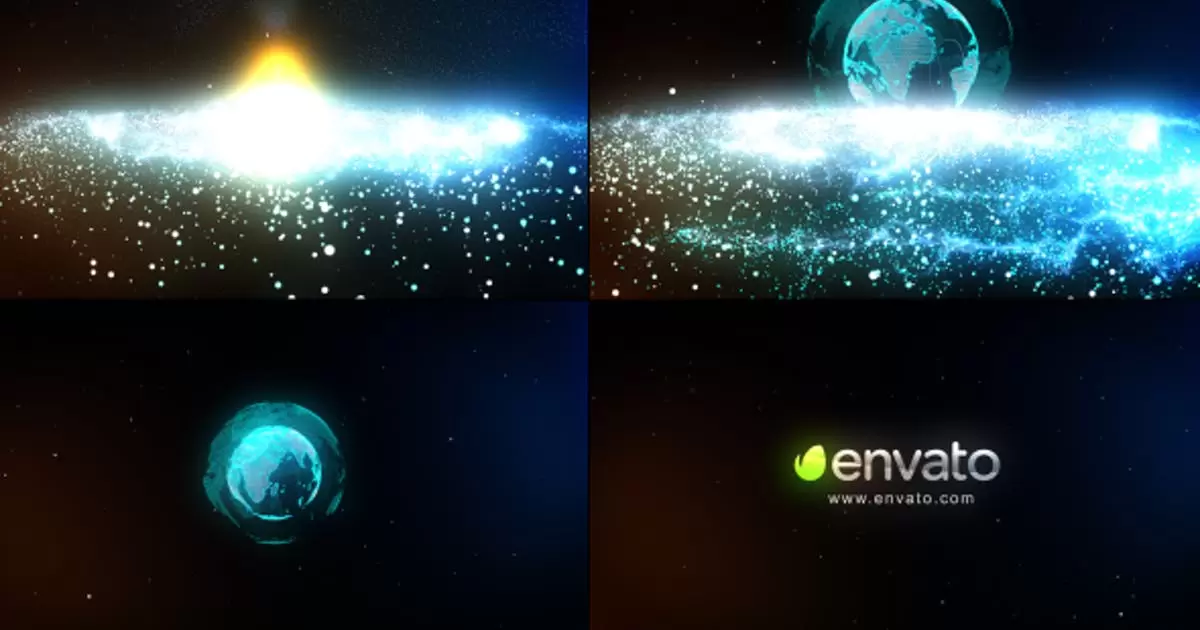 宇宙太空粒子星系logo标志AE视频模版particle galaxy logo