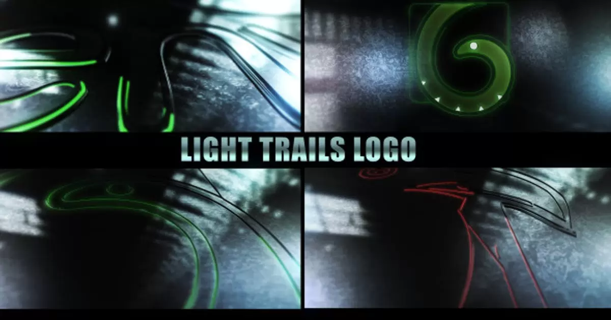 灯光步道logo标志AE视频模版Light Trails Logo
