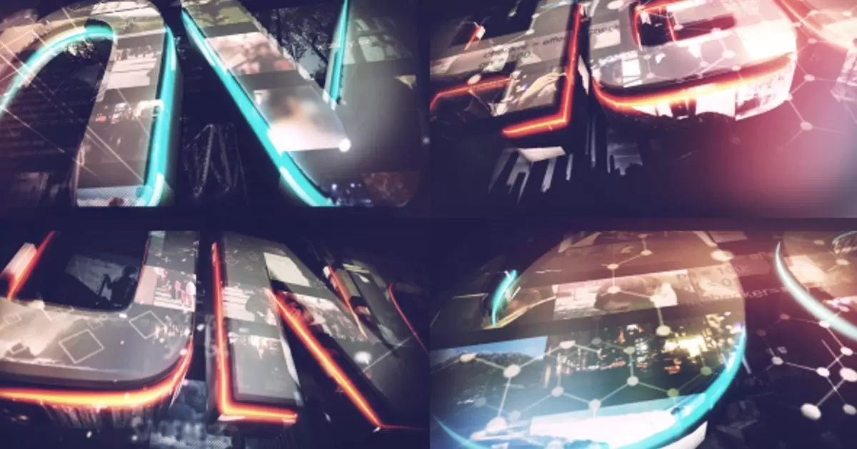 现代多视频标志特效logo标志AE视频模版Modern Multi Video Logo