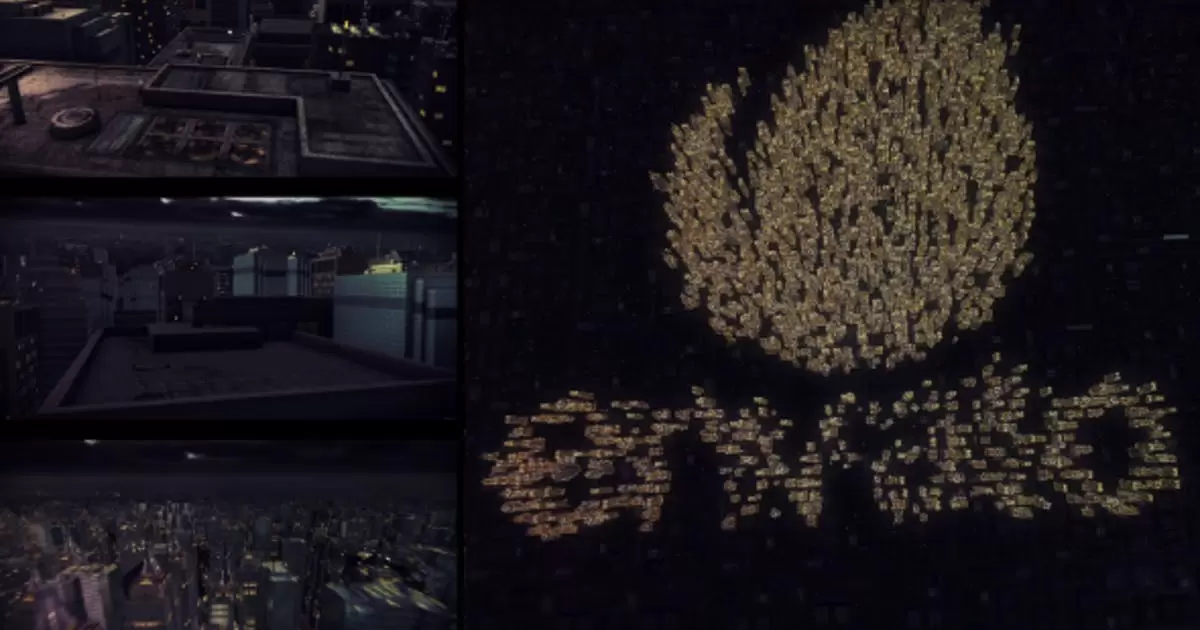 黑暗城市烟花logo标志介绍AE视频模版Dark City Logo Intro