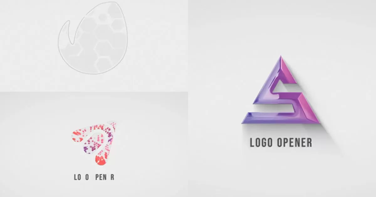 logo标志简单白色开启器AE视频模版Logo Opener