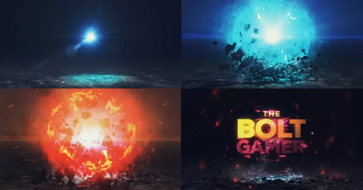 标志爆炸和冲击logo标志揭示AE模版Logo Explosion & Impact Reveal