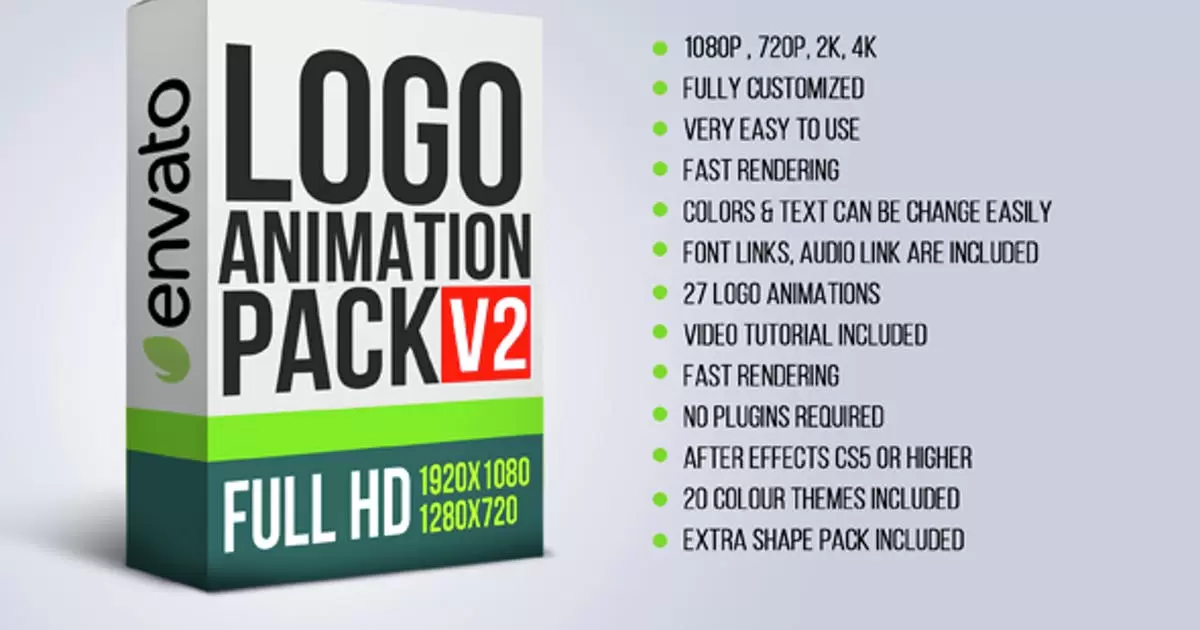logo标志现代动画包V2AE视频模版Logo Animation Pack V2