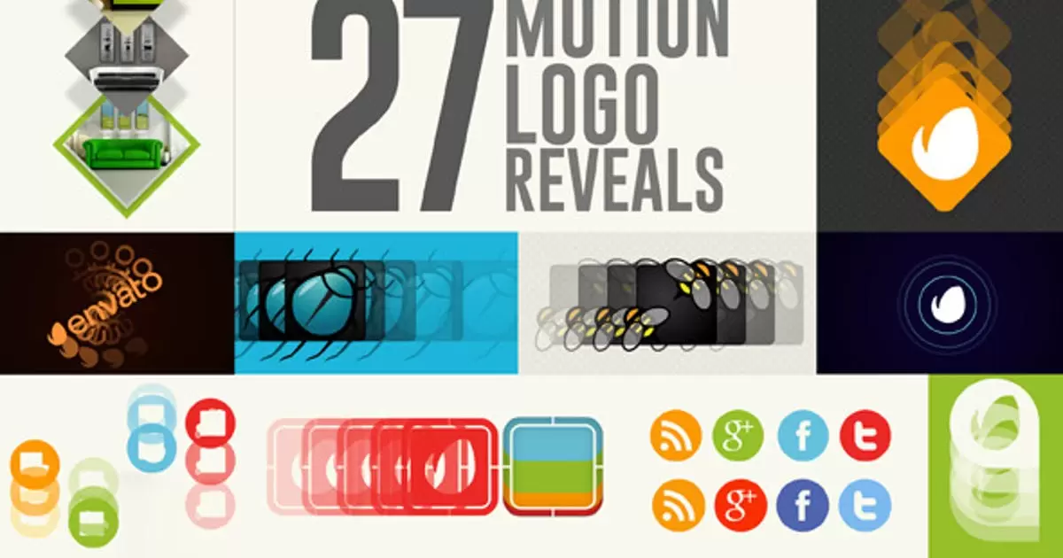 27组运动动画logo标志揭示AE视频模版27 Motion Logo Reveals
