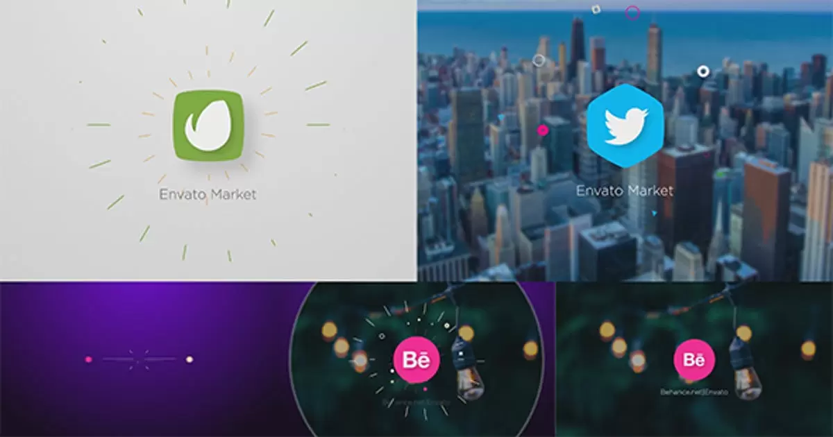 点连接logo标志显示AE模版Dots Connection Logo Reveal